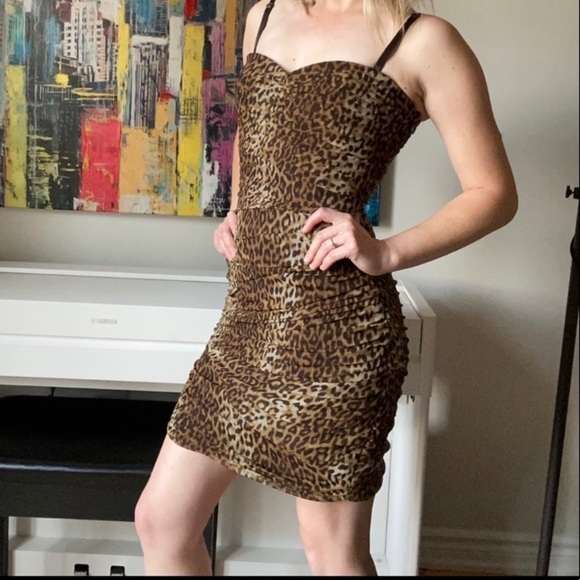 SOLD - BCBG MaxAzria Winnie Leopard Print Dress - Picture 1 of 14